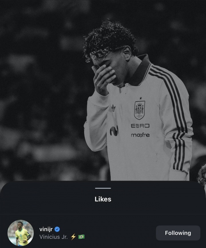 开云-维尼修斯点赞亚马尔谴责种族歧视帖文，前者曾多次遭遇种族歧视